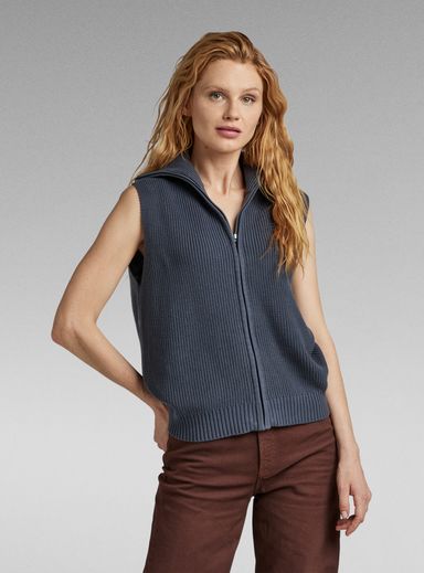Zip Through Knitted Vest